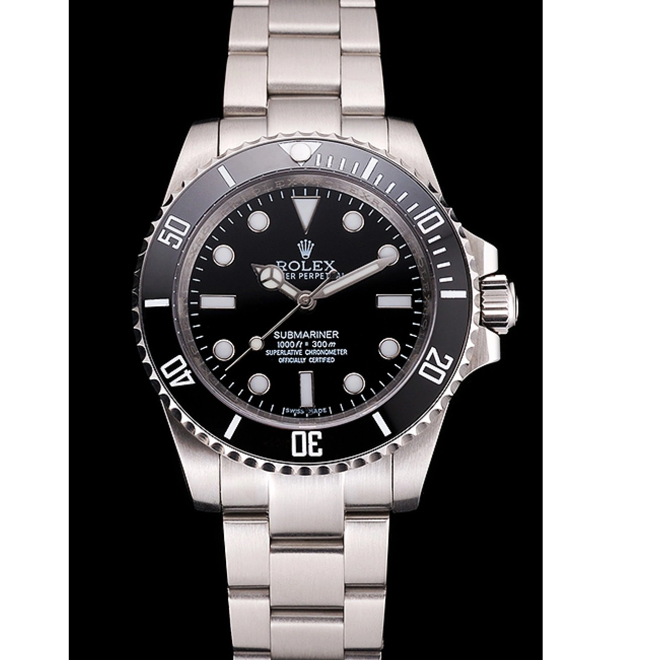 Rolex copies cheap Case Stainless Black Date Steel Rolex Bezel Bracelet Swiss Dial And And Submariner No 0824